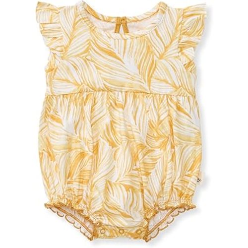 Burt's Bees Baby Baby Girls Romper - 100% Organic Cotton, One-Piece Shortall Girl Outfit for Sizes Newborn to 24 Months
