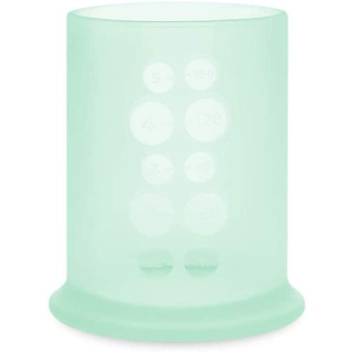Olababy Silicone Training Cup | Water Drinking Cup For Babies | 6+ Mo Infant To 12-18 Months Toddler | Transition To Sippy Cup For Kids & Smoothie Cup With Straw | Baby Led Weaning Supplies & Gifts - Mint