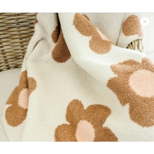Plush Blanket - Caramel Daisy