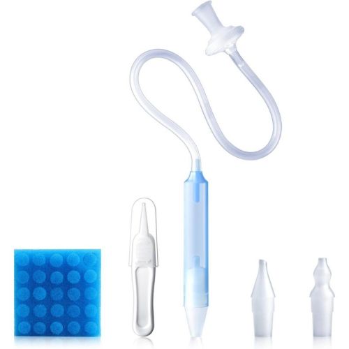 Baby Nasal Aspirator Nasal Congestion Relief, Includes 25 Hygiene Filters, 2 Silicone Tips with Nose Cleaning Tweezer