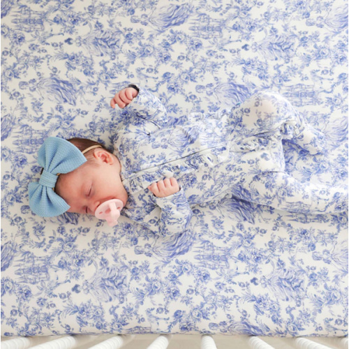 Princess Damask White Baby Girl Sleeper | Briar