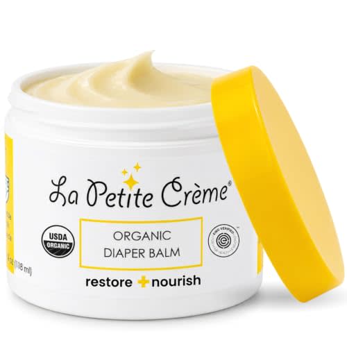 La Petite Creme Diaper Balm - Healing & Nourishing Diaper Rash Cream, 4 oz | Moisturizer & Skin Cleanser, Liniment Diaper Rash Cream, USDA Certified, EWG Verified, Organic Ingredients