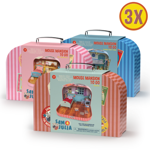 The Complete Mouse Mansion To Go Bundle - Enjoy 20% bundle discount on 3 suitcases | Sam & Julia