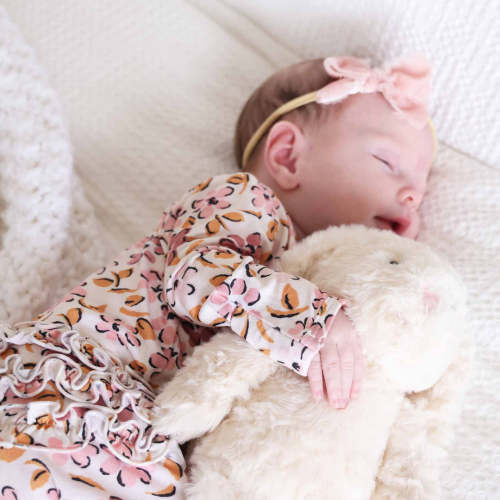 Mauvelous Meadow Ruffle Zipper Footie