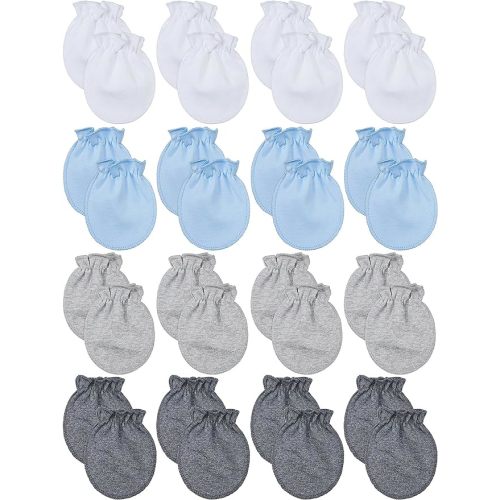16 Pairs Newborn Baby Cotton Mittens No Scratch Gloves Unisex Newborn Mittens for baby Boys Girls 0-6 Months