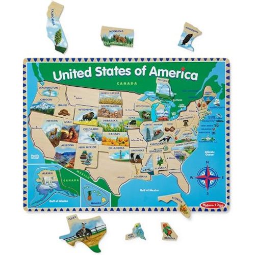 Melissa & Doug USA Map Wooden Jigsaw Puzzle