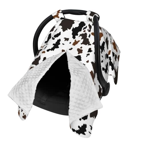 Western Cow Print Baby Car Seat Canopy Cover Multi Use Nursing Cover for Mom Nursing Covers Newborn Cow Print Shower Gift