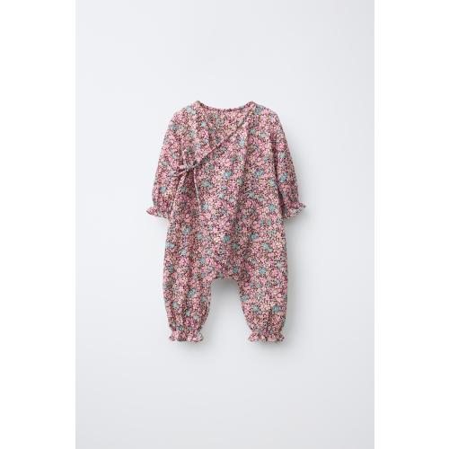 Floral Print Kimono Jumpsuit