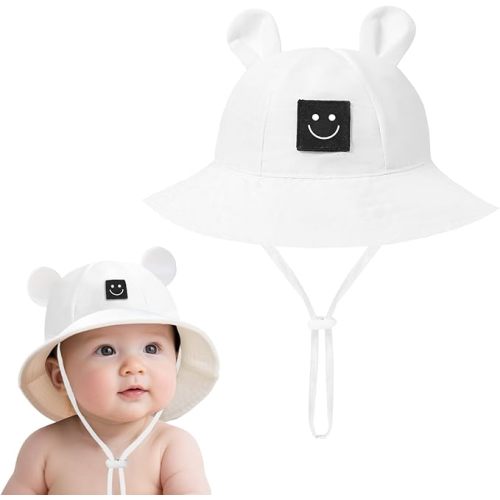 Baby Toddler Bucket Hats Infants Sun Protection Hats for Kids Girls Summer Cap Wide Brim Beach Hats