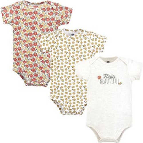 Triple Pack of Soft Cotton Bodysuits, Newborn