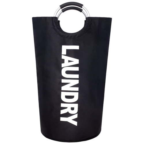 Caroeas 90L Lite Laundry Basket, Fabric tall Laundry Hamper, Foldable Laundry Bag with Aluminum Handle, X-large, Black