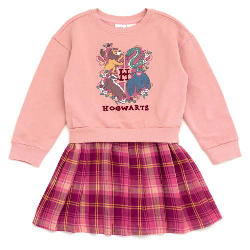 Harry Potter Hogwarts Fleece Flannel Oversized Dress Plaid Toddler to Big Kid