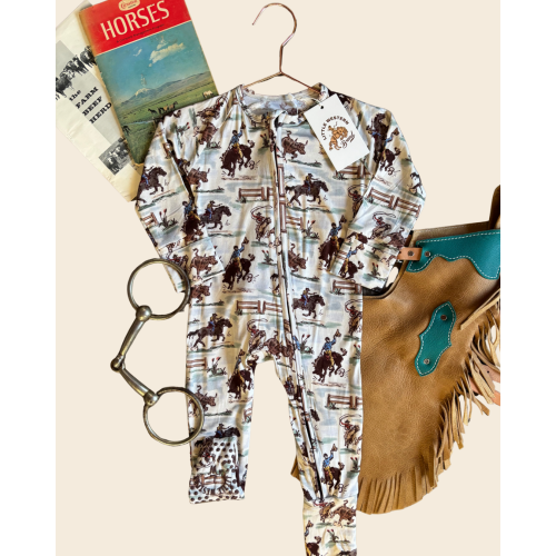 Hold Yer Horses Bamboo Footed Sleeper (Baby)