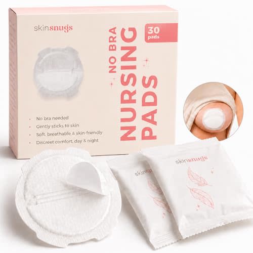 Braless Nursing Pads Disposable, Stick to Skin Overnight Breast Pads for Leaking Milk, Stay Dry Nipple Pads for Leaking, Super Soft Breast Milk Pads, Breastfeeding Essentials