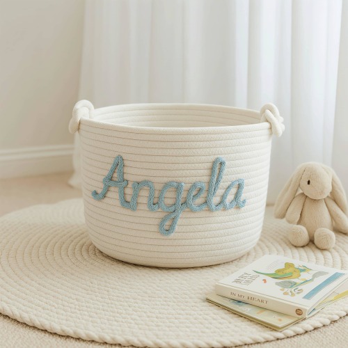 Custom Name Storage Basket | Kids Toy Organizer Bin | Nursery Organization Basket | Newborn Gift