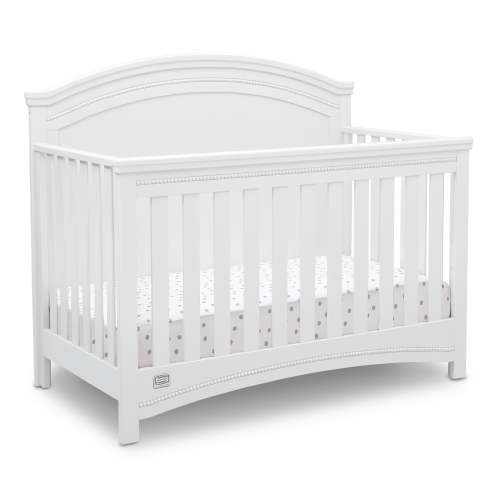 Simmons Kids Emma 4-in-1 Convertible Baby Crib - Greenguard Gold Certified, Bianca White
