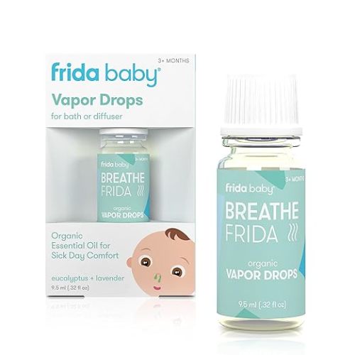 Frida Baby Breathefrida Vapor Bath Drops, Baby Congestion Relief with Eucalyptus Essential Oil for Humidifier, Aromatherapy Oil Help Baby Breathe Easy