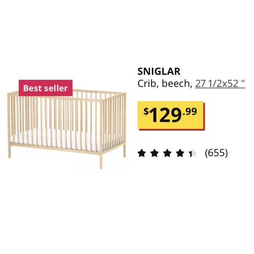 IKEA Crib cash fund 129$