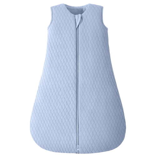 Yoofoss Baby Sleep Sack 0-6 Months TOG 2.5 Winter Baby Wearable Blanket, 100% Cotton Infant Sleeping Sack 2-Way Zipper Warm Quilted Sleepsack, Blue