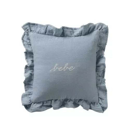 Brands We Love Blue Gauze Bebe Ruffle Accent Pillow Sham by Janie and Jack