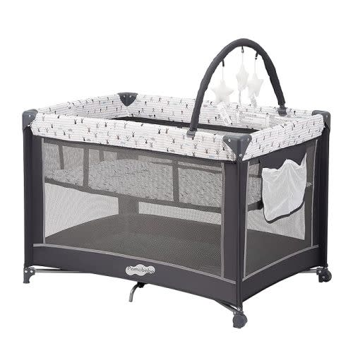 Pamo Babe Pack and Play with Bassinet, Portable Playard for Baby