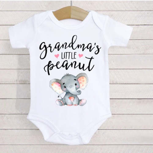 Grandma‘s Little Peanut Letter Printed Romper