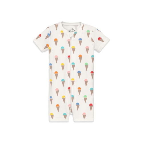 Baby Organic Zip Shortie In Rainbow Scoops