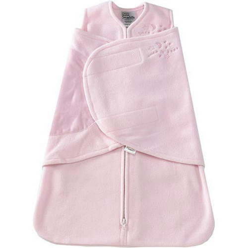 HALO SleepSack Swaddle, Micro-Fleece, Soft Pink, Infant Girls, Small, 3-6 Months