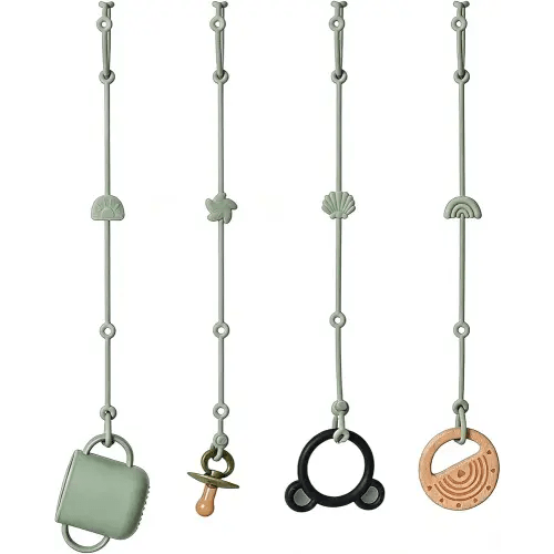 Andy Bear Toy Straps for Baby Toy Safety Straps Silicone High Chair Toys Straps Toddler Bottle Straps for Strollers, High Chair, Cribs, Car Seat, Stroller Accessories, Baby Pacifier Clip-Sage