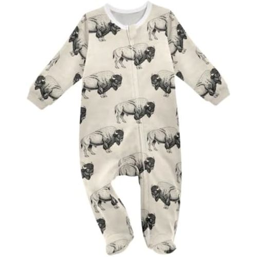 Baby One-Piece Footies for Boys Girls 3-24M Cotton Zipper Jumpsuit