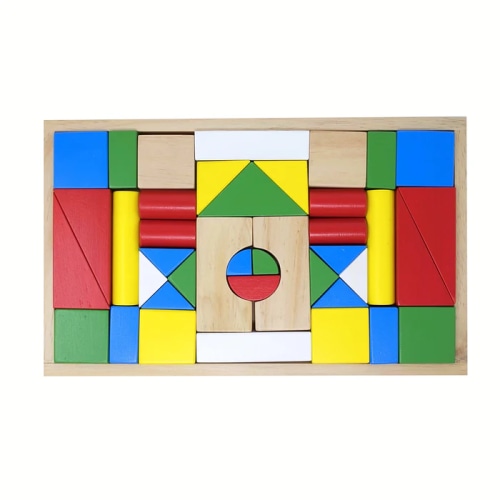 Building Blocks with Wooden Box