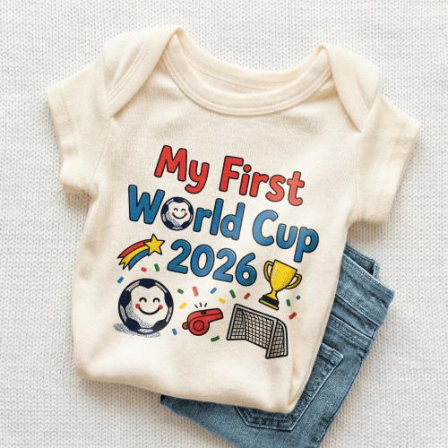 My First World Cup 2026 Baby Onesie - Cute Soccer Infant Bodysuit
