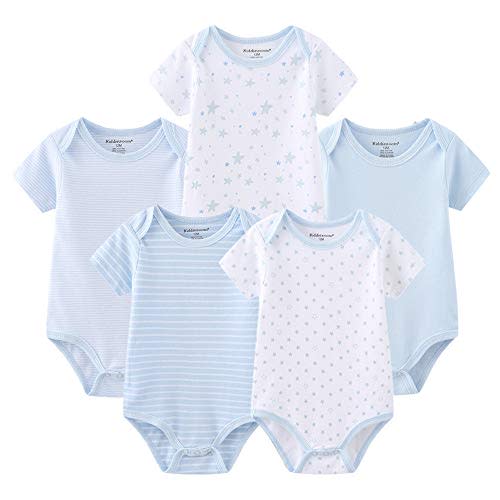 Kiddiezoom Baby Bodysuit Newborn Short Sleeve baby One-Piece Cotton 5-Pack baby clothes