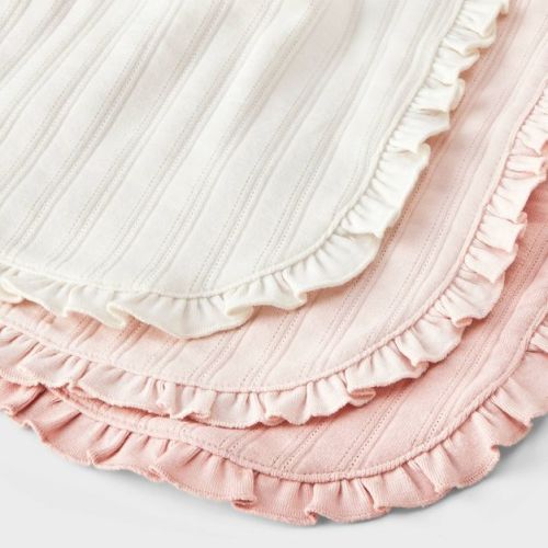 Baby Cotton 3pk Bibs - Cloud Island™ Pink