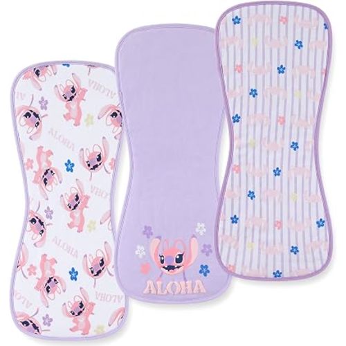 Disney Baby Stitch Angel Burp Cloths 3 Pack 20" x 10" Burping Rags Infants