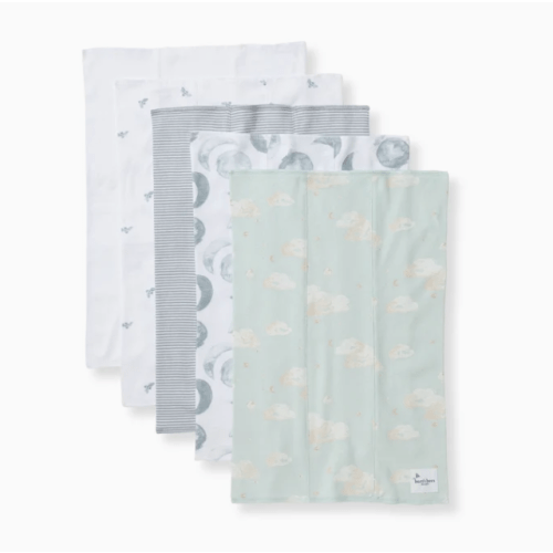Hello Moon Organic Cotton Burp Cloths 5 Pack