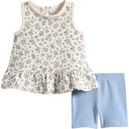 Floral Cotton Blend Top & Shorts Set, 12M