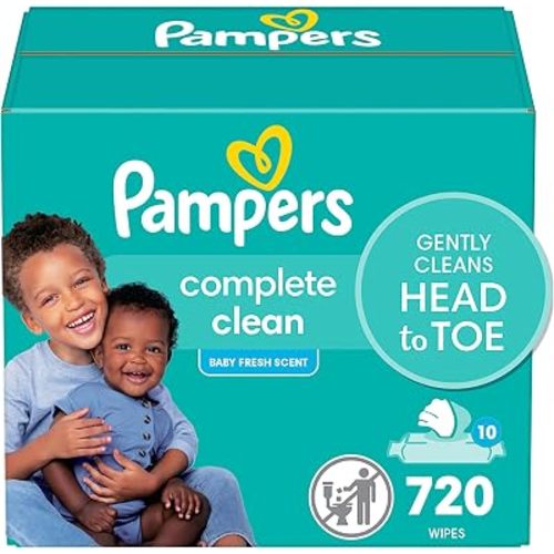 Pampers Complete Clean Baby Wipes - Baby Fresh, 10 Packs (Count of 720)