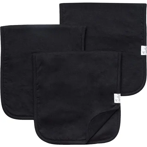 Copper Pearl Baby Burp Cloth Large 21''x10'' Size Premium Absorbent Triple Layer 3 Pack Gift Set “Black Basics