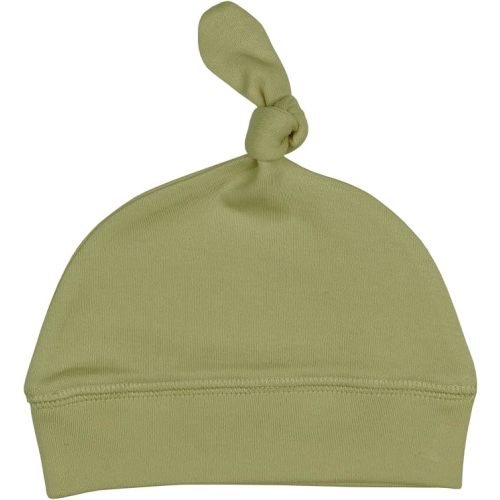 L'ovedbaby Unisex Baby Organic Cotton Knotted Hat, GOTS Certified, Adjustable Top Knot Beanie for Newborns and Infants, Sage