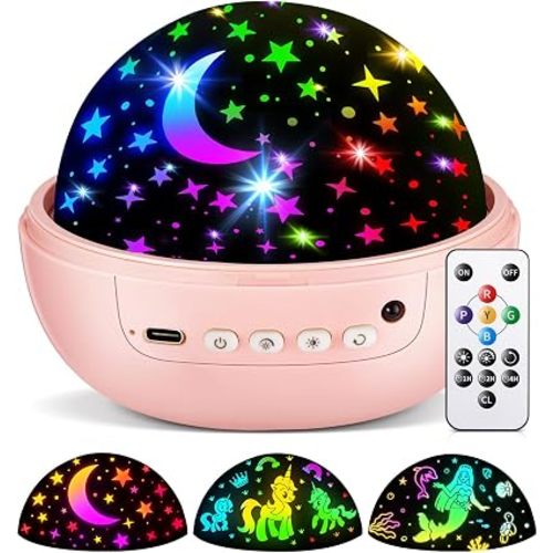Star Projector for Kids, 3 Films+93 Colors Kids Projector Night Light