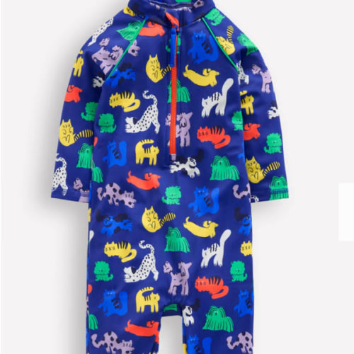 Fun Sun Safe Surfsuit-Sapphire Blue Rainbow Pets | Boden USA