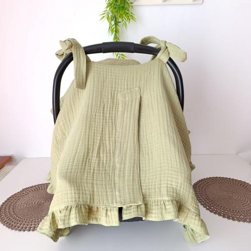 Sage Green Muslin Car Seat Cover | 100% Cotton Baby Canopy, Newborn Carrier Protection