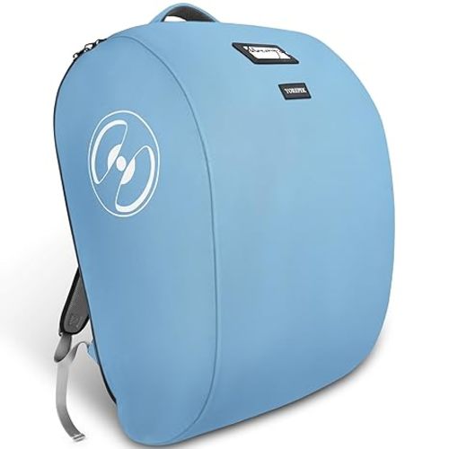 YOREPEK Padded Stroller Travel Bag for Airplane, Fits for Doona Stroller with isofix Base, Sturdy Stroller Bag Backpack with Lockable Zipper, Foldable Stroller Cover for Baby Travel,Ocean Blue