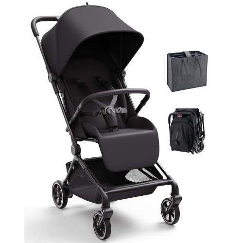 Momcozy Tuckgo Travel Stroller, Carry-On Compatible, Ultra Compact Stroller for Toddler, Reclining Seat, UPF 50+ Canopy, Adjustable Leg Rest, 33L Extra-Large Storage, Stroller Travel Bag Included