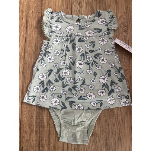 NEW NWT Carters Just One You girls 9 months pretty Green Floral sunsuit romper