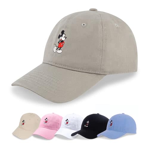 Disney Mickey Mouse Embroidered Cotton Adjustable Dad Hat with Curved Brim