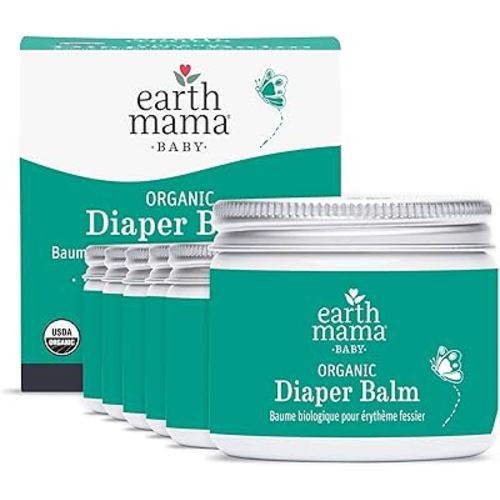 Earth Mama Organic Economy Size Diaper Balm | Diaper Cream for Baby | EWG Verified, Petroleum & Artificial Fragrance-Free with Calendula for Sensitive Skin, 4-Fluid Ounce (6-Pack)