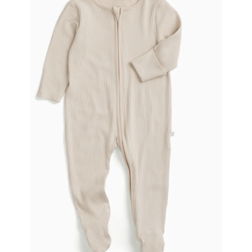 Ribbed Clever Zip Footed Baby Pajamas Ribbed Blue / Newborn