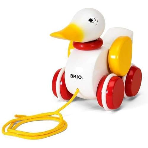 BRIO Infant & Toddler 30323 - Pull Along Duck Wood Baby Toy | Flapping Wings | Engaging Motor Skill Development | Certified Sustainable Wood Materials | Ideal for Kids Ages 1 and Up